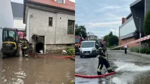 Sibiul este sub ape în urma furtunilor devastatoare. Sediile IPJ, SRI și Spitalului de Pediatrie, printre zecile de imobile inundate