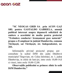 SC ACON GAZ SRL -Anunt Publicitate