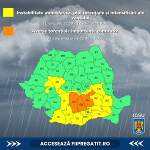 Institutul Național de Hidrologie și Gospodărire a Apelor a emis trei avertizări hidrologice, cod galben, cod portocaliu și cod roșu valabile pentru județul Dâmbovița