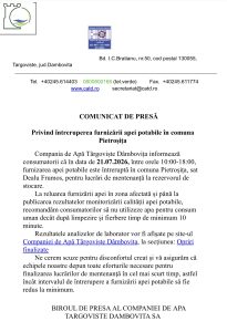 CATD Dâmbovița- Comunicat de presă