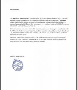 SC Matgrup Agregate SRL- Anunt Publicitate